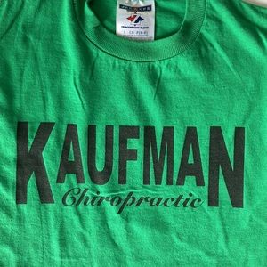 Vintage 90s Green Jerzees Team Sponsor Tee - Kaufman Chiropractor #4